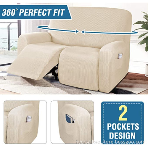 Dicker weicher Jacquard Loveseat Bezug Liegende Sofabezüge